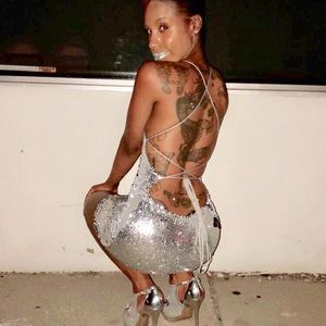 BEAUTIFUL STRAPPY SEQUIN BODYCON DRESS